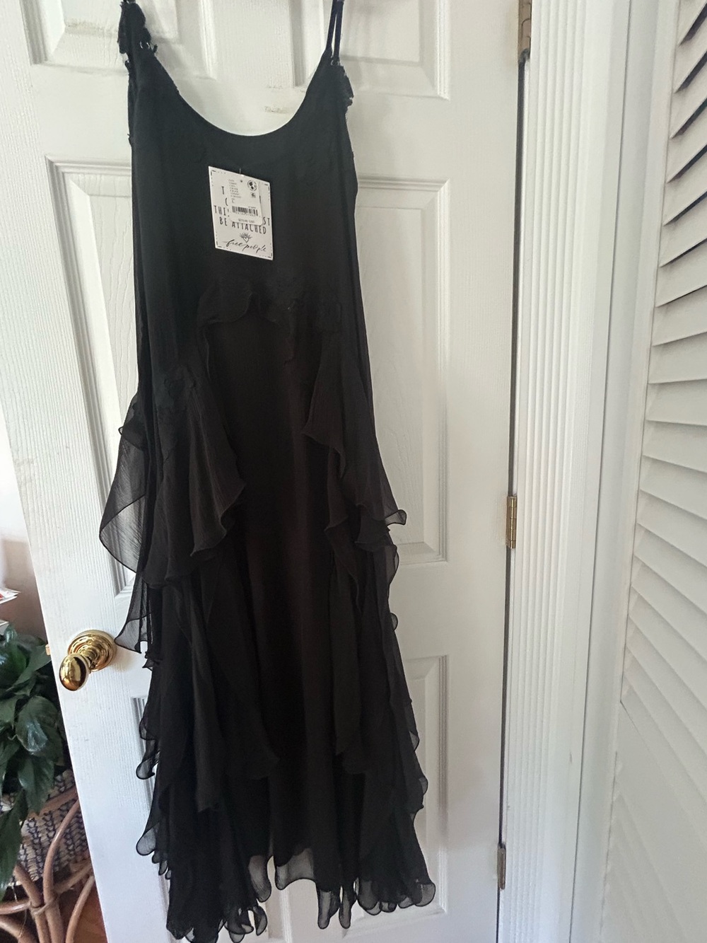NEW - Nigel Preston Free People Floating Angel Chiffon Maxi Dress in Black - Picture 6 of 6